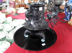 Chinese Bronze Vase with Bronze Stand