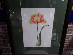 Watercolor flower painting 41x65cm