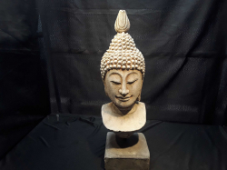 About 1850 KHMER Sone Buddha Head with very fine traits