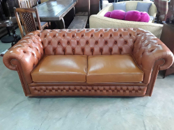 Brown Leather Chesterfield sofa