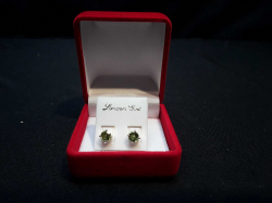 Silver earing with gemstone