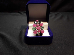 Silver ring with gemstone