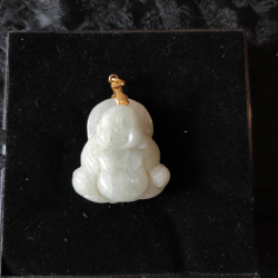 Jade Happy Buddha pendant
