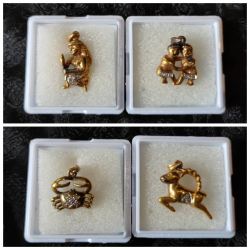 The zodiac sign pendants : Cancer, Sagittarius, Aquarius, Gemimi
