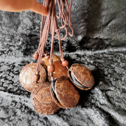 Bohemian handmade coconut shell purse wallet woven wallet zipper bag coin purse (6 pcs.)