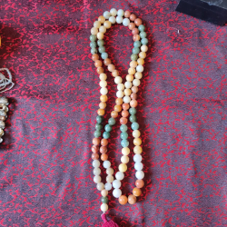 Multi-color Jade beads prayer necklace (43 pcs.)