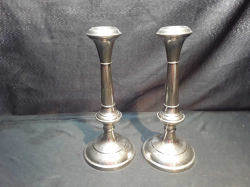 Pair Silver colour Candle holders