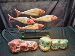 Fish set and 2x owl set