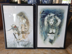 2x large art prints By Spanish artist Luis Royo picture framed