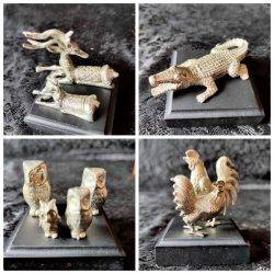 4 set of Animal pewter figures by Bangkok Pewter in the box