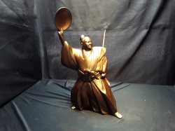 A very heavy bronze statue Japanese antique metal Okimona figurine japan warrior 2