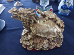 Bronze Dragon and turtle on money statue