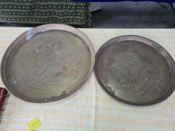 Pair of brass trays