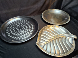 3 very nice 15 inch silver plate trays