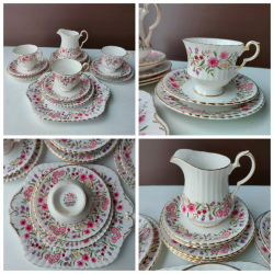 16x Bone china porcelain tea service Spring Meadow by Winsor