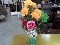 Flowers in hand painted lovely jug