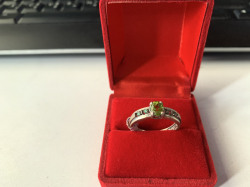 Light green torquose gemstone ladies ring 925 silver
