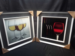 2 pcs 3D Glass Pictures