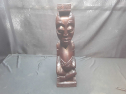 A 14'' heavy old carved hardwood figurin of an African sage