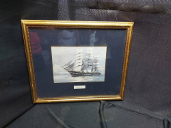 A lovely color print of Euphrosyne clipper ship 12'' x 11'' in a gilt frame