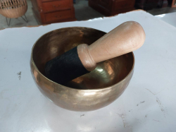 Tibetan brass bowl and pestle