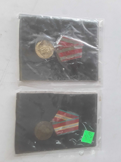2 Soviet Union honor bronze medals for soldiers