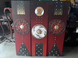 3pcs Oil Painting on can vase