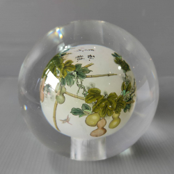 An inside painted large glass ball 