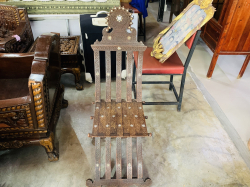 Very rare Vintage Moorish Egyptian Inlaid Wooden Folding Chair 