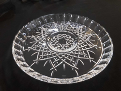 Large Serving Plate Signed Waterford Crystal