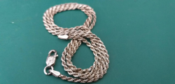 Sterling Silver Rope Twist Necklace 19.5