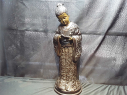 bronze japanese kimono dress reading a book. 18 height
