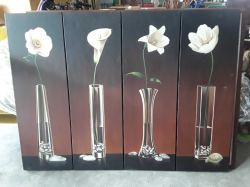 Oil painting on canvas flowers on vases.90x122 cm