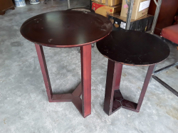 2x wooden round table