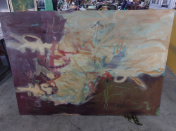 Large oil painting on canvas. Approx 171x121 cm