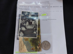 Silverplated 5RM Hitler Coin + Photo +Postcad, Stamped 28.10.1905