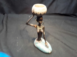 An African female figurine candle holder 