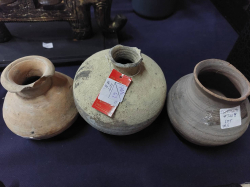 3x Sukhothai 13-16th Century ceramic pots