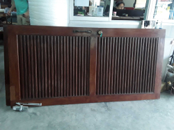 A Large Wooden Door with lock and key 178x39 cm.