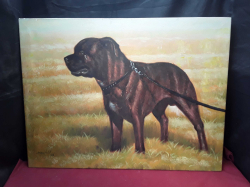 A Dog Oil Painting on Canvas