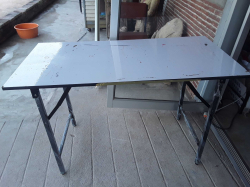 White folding table