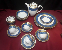 Nice Small Blue and Gold Tea Set