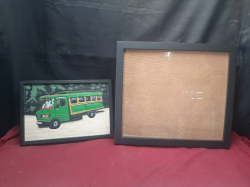 Wooden Hand Carved and Glass Frame.