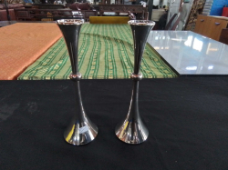 A Pair of Modern Silver Plated Candle Stick.