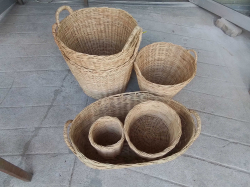 6x of Large and Small Rattan Baskets, 