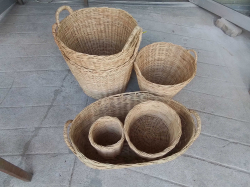 6x of Large and Small Rattan Baskets,