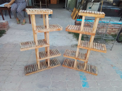 A Pair Wooden Plants Stand .