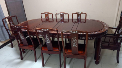 Dining Table w/8 Chairs-Rosewood-LAST CHANCE