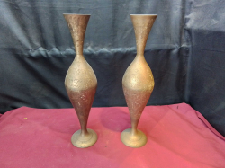 A Pair Of Brass Vases.
H.45 Cm.