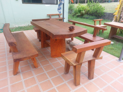 Garden Set Large Table + 2 Large Chairs and 2 Chairs